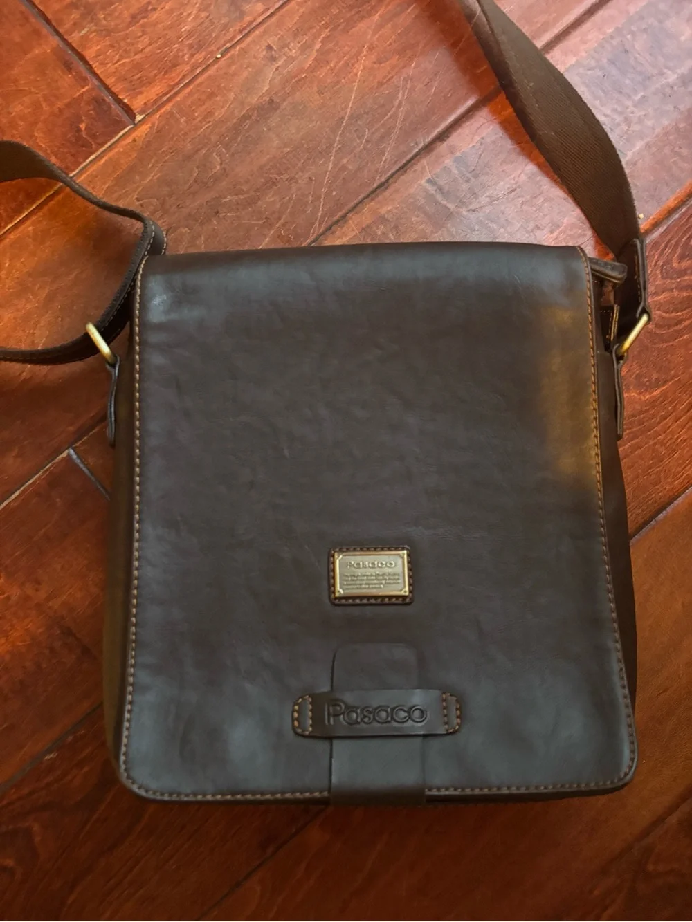 Brown Vintage Leather Crossbody Messenger Bag for Men